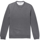 Brunello Cucinelli - Mélange Fleece-Back Stretch-Cotton Jersey Sweatshirt - Dark gray