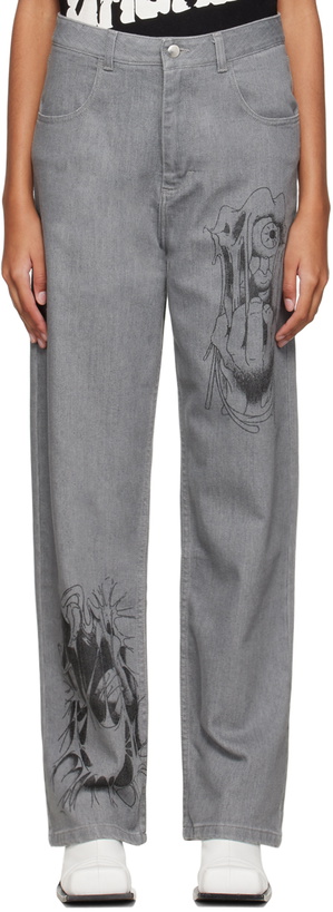 Photo: Sia Arnika Gray Print Baggy Jeans