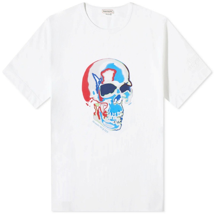 Photo: Alexander McQueen Men's Solarized Skull Print T-Shirt in White