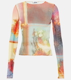 Jean Paul Gaultier Scarf printed mesh top