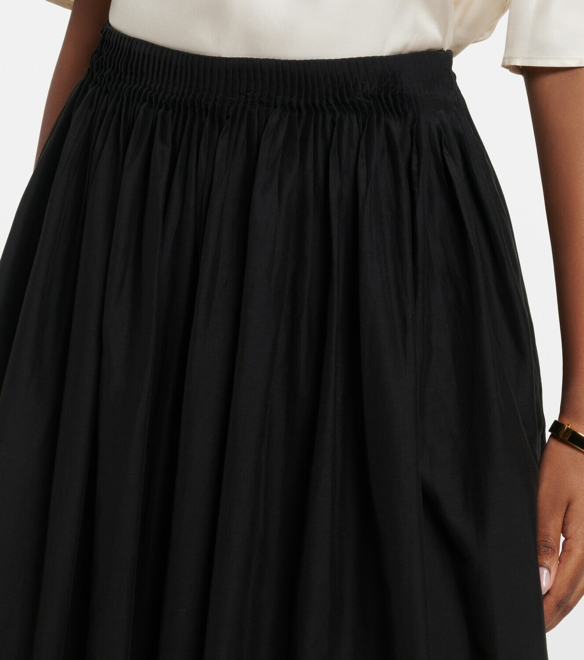 Loulou de Saison Naya gathered cotton and silk maxi skirt