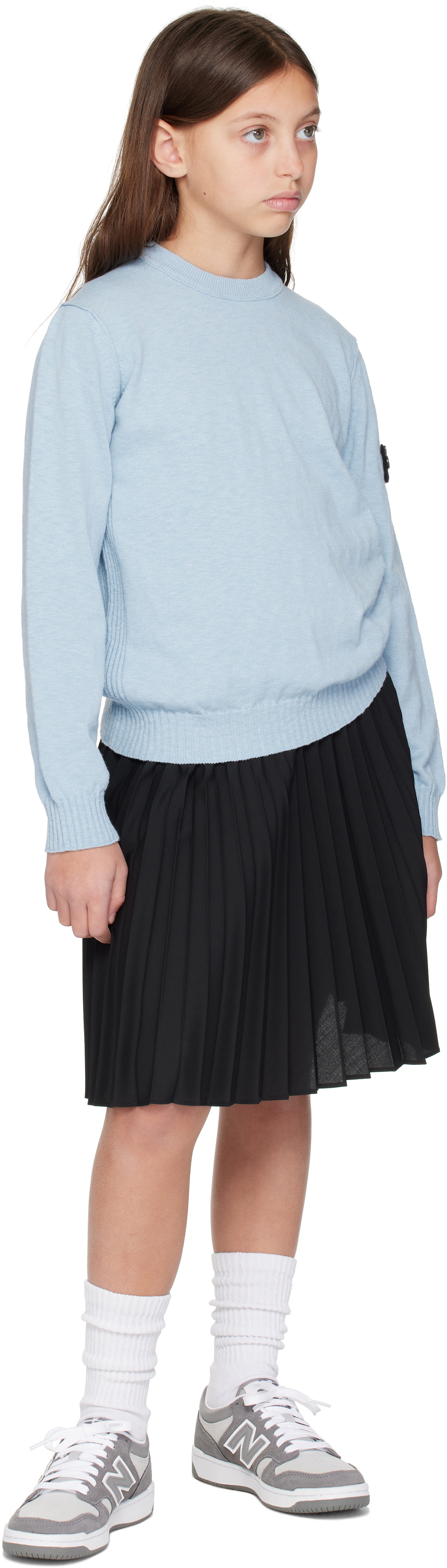 Stone Island Junior Kids Blue Crewneck Sweater