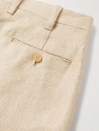 Giuliva Heritage - James Straight-Leg Pleated Herringbone Linen Shorts - Neutrals