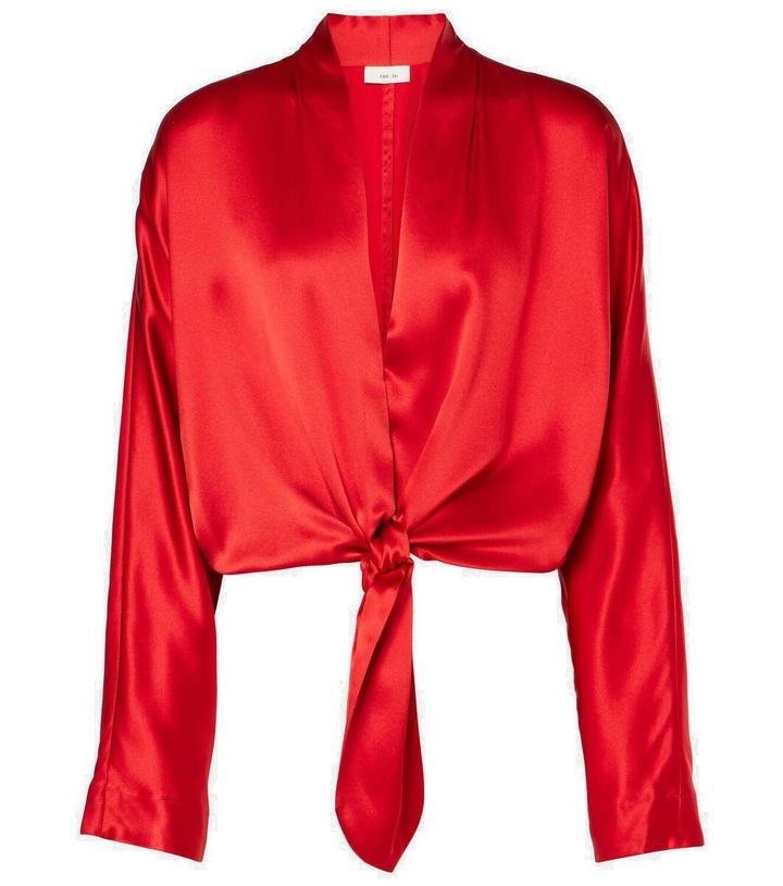 Photo: The Sei Tie-detail silk satin top