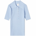 Courreges Women's Courrèges Rib Knit AC Classical Polo in Sky