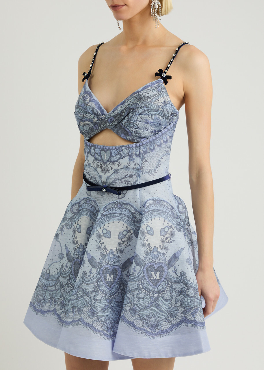 Zimmermann Crush Printed Linen-blend Mini Dress Multi Print