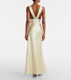 SIR Lace-trimmed silk maxi dress