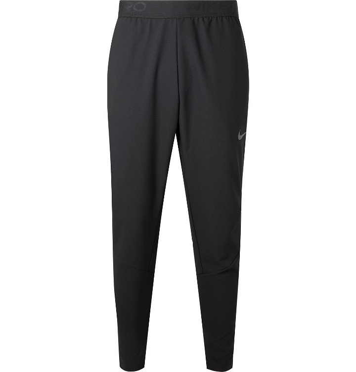 Photo: Nike Training - Flex Vent Tapered Logo-Print Jersey Sweatpants - Black