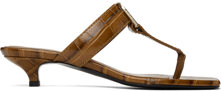 Photo: TOTEME Tan 'The Belted Croco' Heeled Sandals