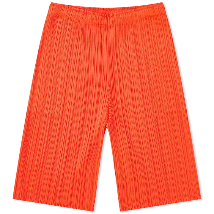Photo: Pleats Please Issey Miyake Women's Pleats Shorts in Orange