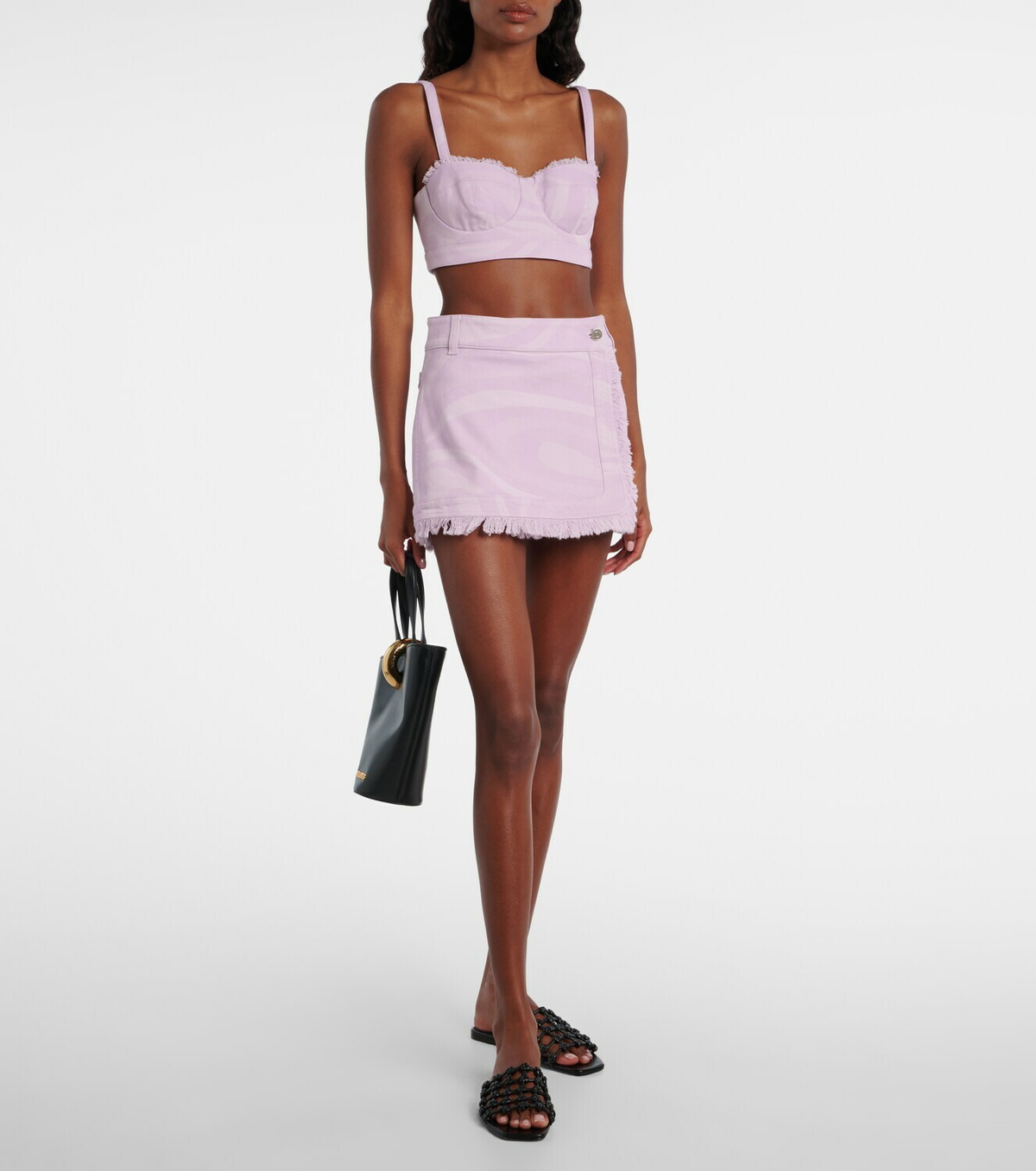Pucci Marmo distressed denim miniskirt