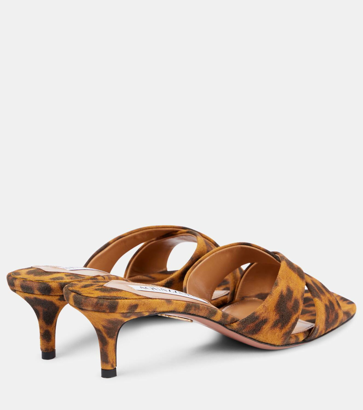 Aquazzura Divine 50 leopard-print leather mules Aquazzura