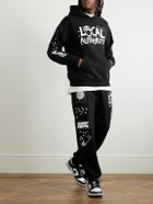 Local Authority LA - Stud Skull O Tapered Logo-Print Cotton-Jersey Sweatpants - Black