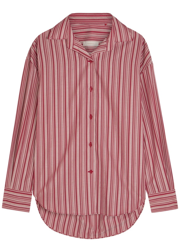Photo: Faithfull The Brand En Vau Striped Cotton Shirt Red