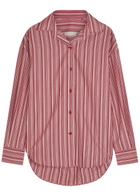 Faithfull The Brand En Vau Striped Cotton Shirt Red