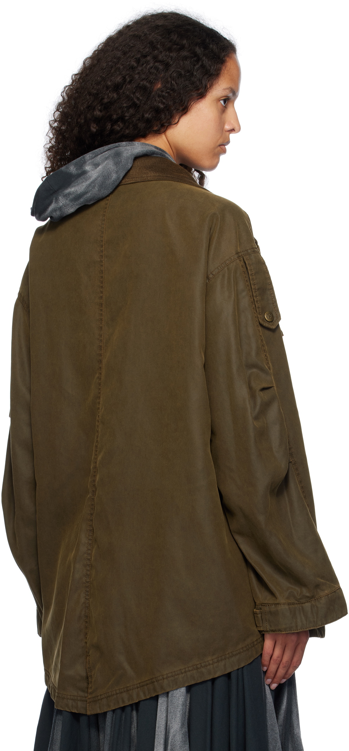【OPEN YY】24FW CARGO POCKET FIELD JACKET, BROWN OPEN YY Brown Cargo Pocket Field Jacket OPEN YY