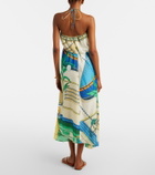 Tory Burch Printed cotton and silk midi dress