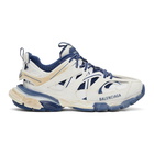 Balenciaga White and Blue Track Sneakers