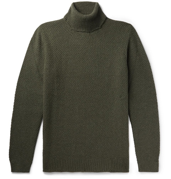 Photo: NN07 - Pearl Slim-Fit Knitted Rollneck Sweater - Men - Green