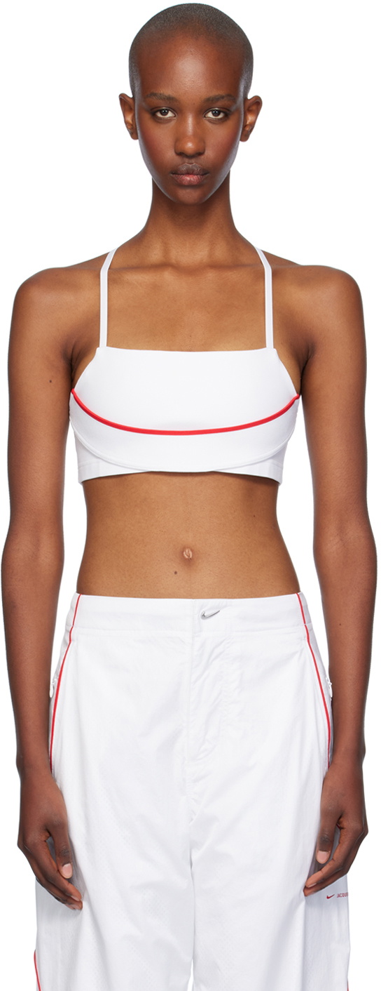 all white nike sports bra