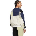 GR-Uniforma White and Navy Patchwork Sweatshirt