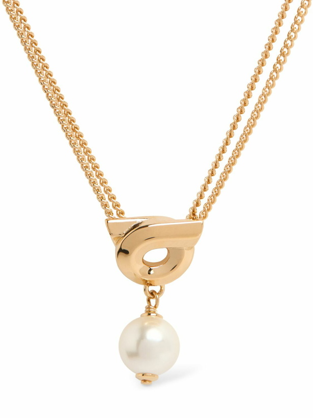 Photo: FERRAGAMO Gancio Faux Pearl Collar Necklace