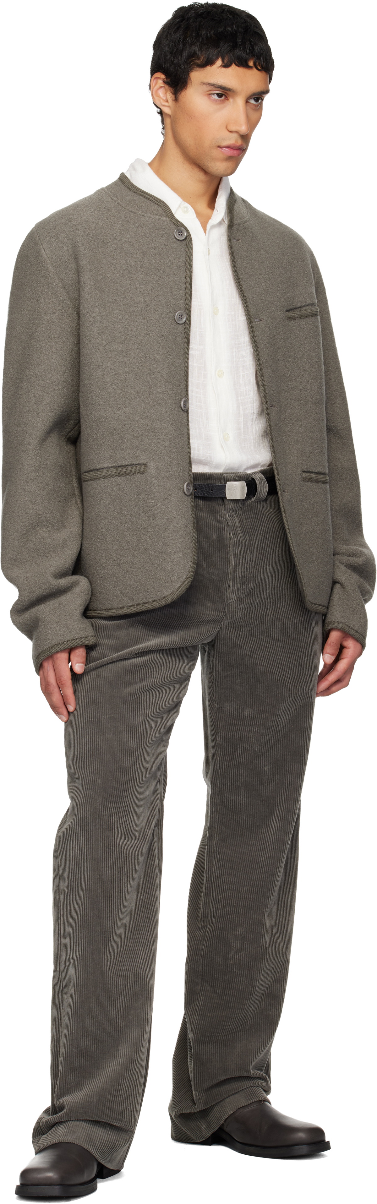 Rier SSENSE Exclusive Gray Corduroy Trousers