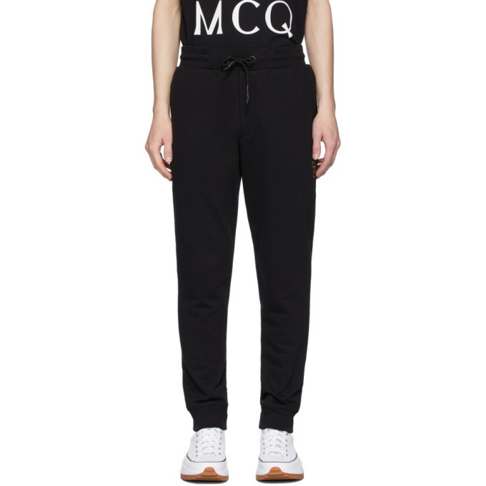 Photo: McQ Alexander McQueen Black Embroidered Logo Sweatpants
