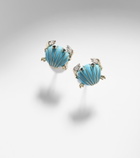 Yvonne Léon Crabe Coquillage 9kt gold earrings with gemstones