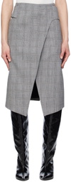 Recto Black & White Wrap Midi Skirt