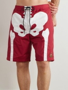 KAPITAL - Straight-Leg Long-Length Panelled Swim Shorts - Red