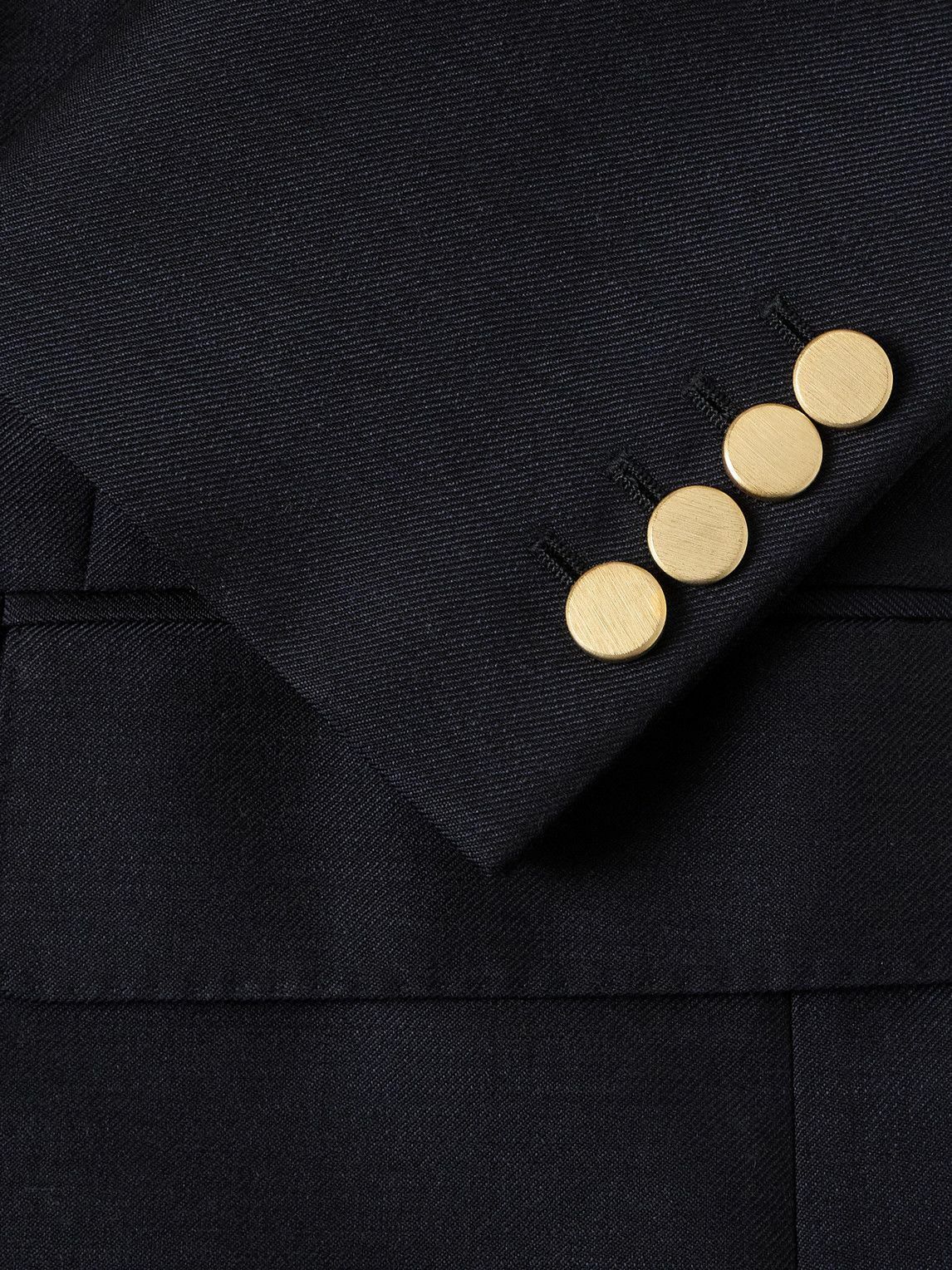 Kingsman - Double-Breasted Wool and Mohair-Blend Twill Blazer - Blue