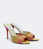 Christian Louboutin Miss Z embellished crêpe satin mules