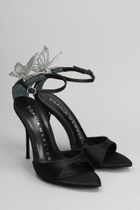 Sophia Webster Aura Sandals In Black Satin