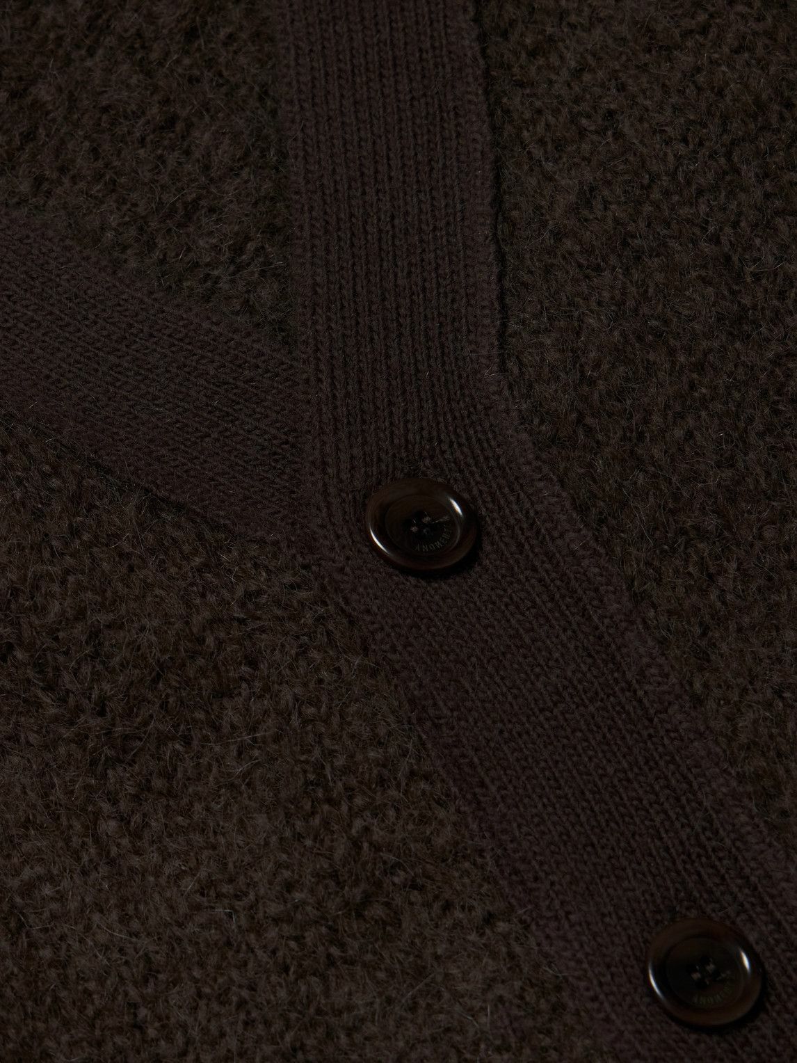 AMOMENT GRANDPA CARDIGAN カーディガンM Amomento - Grandpa Mohair-Blend Cardigan - Brown AMOMENTO