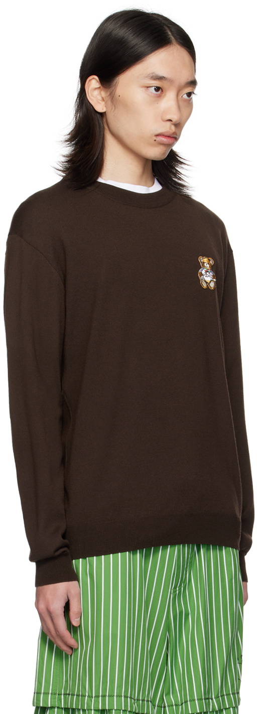 Moschino Brown Teddy Patch Sweater