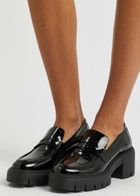 Stuart Weitzman Soho 75 Patent Leather Loafers Black