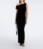 Róhe Asymmetric cotton velvet gown
