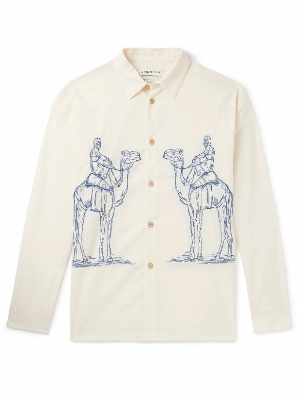 Photo: A Kind Of Guise - Said Embroidered Cotton-Poplin Shirt - Neutrals