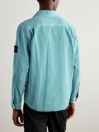 Stone Island - Logo-Appliquéd Garment-Dyed Cotton-Corduroy Shirt Jacket - Blue