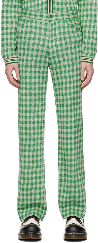 Photo: Anna Sui SSENSE Exclusive Green Gingham Trousers