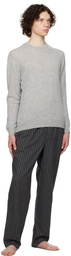 Sunspel Gray Stripe Pyjama Trousers