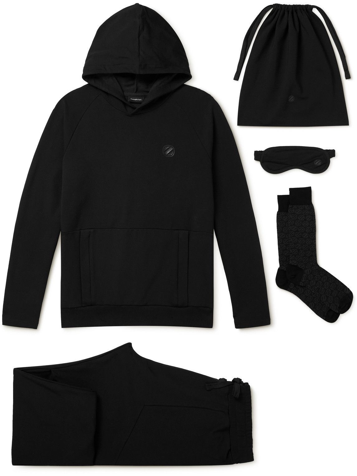 Photo: Ermenegildo Zegna - Stretch Modal and Cotton-Blend Jersey Hoodie and Sweatpants Set - Black