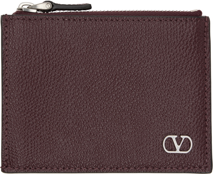 Photo: Valentino Garavani Burgundy VLogo Signature Card Holder