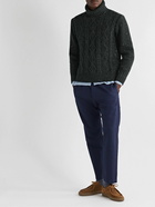 Inis Meáin - Cable-Knit Donegal Merino Wool and Cashmere-Blend Rollneck Sweater - Black