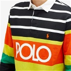 Polo Ralph Lauren Men's Polo Shirt Sport Rugby Shirt in Elite Orange Multi Stripe