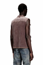Diesel Zip-up knitted vest with cargo pockets - Knitwear Mens in Brown
