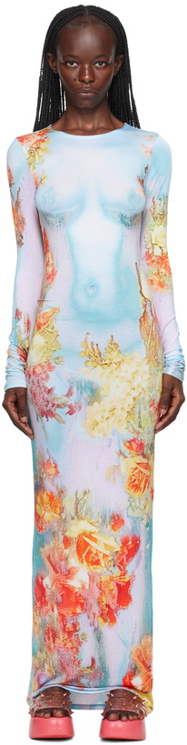 Photo: Jean Paul Gaultier Blue 'The Body Flower' Maxi Dress