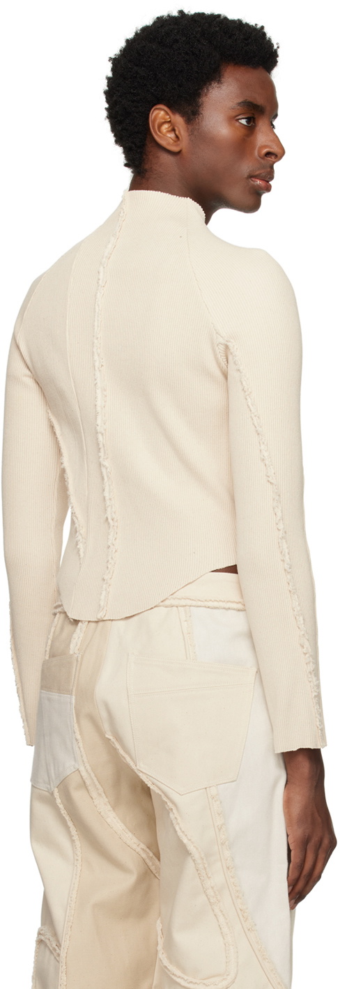 Mainline:RUS/Fr.CA/DE Beige Paneled Cardigan