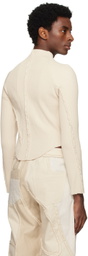 Mainline:RUS/Fr.CA/DE Beige Paneled Cardigan